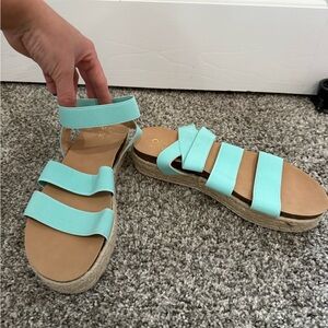 Yoki Light Blue Strappy Sandals